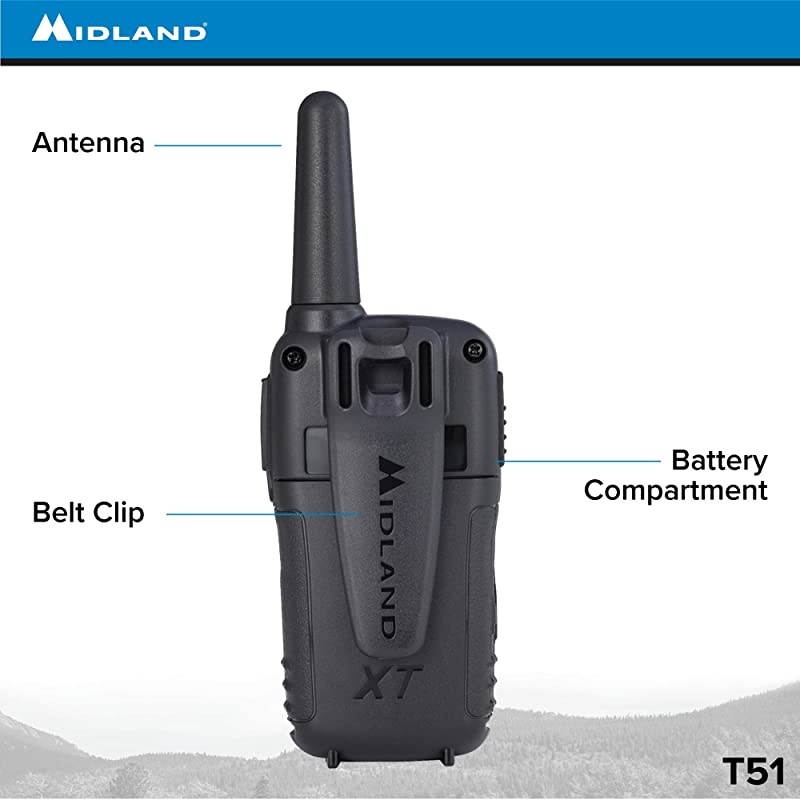 T51VP3 22 Channel FRS Walkie Talkie - Up to 28 Mile Range Two-Way Radio - Orange/Black (Pack of 10)