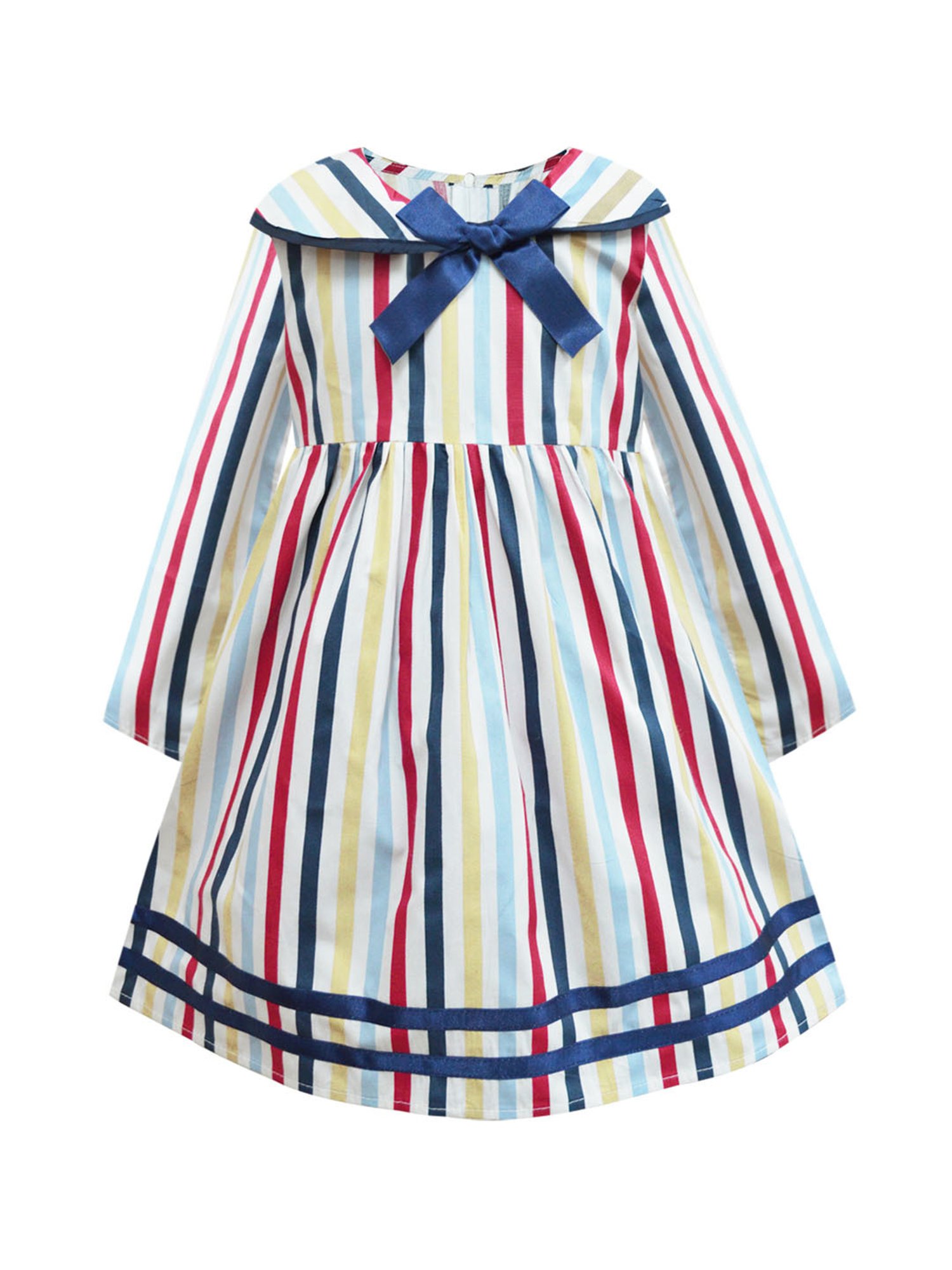 A.T.U.N. Multicolor Striped Full Sleeves Dress