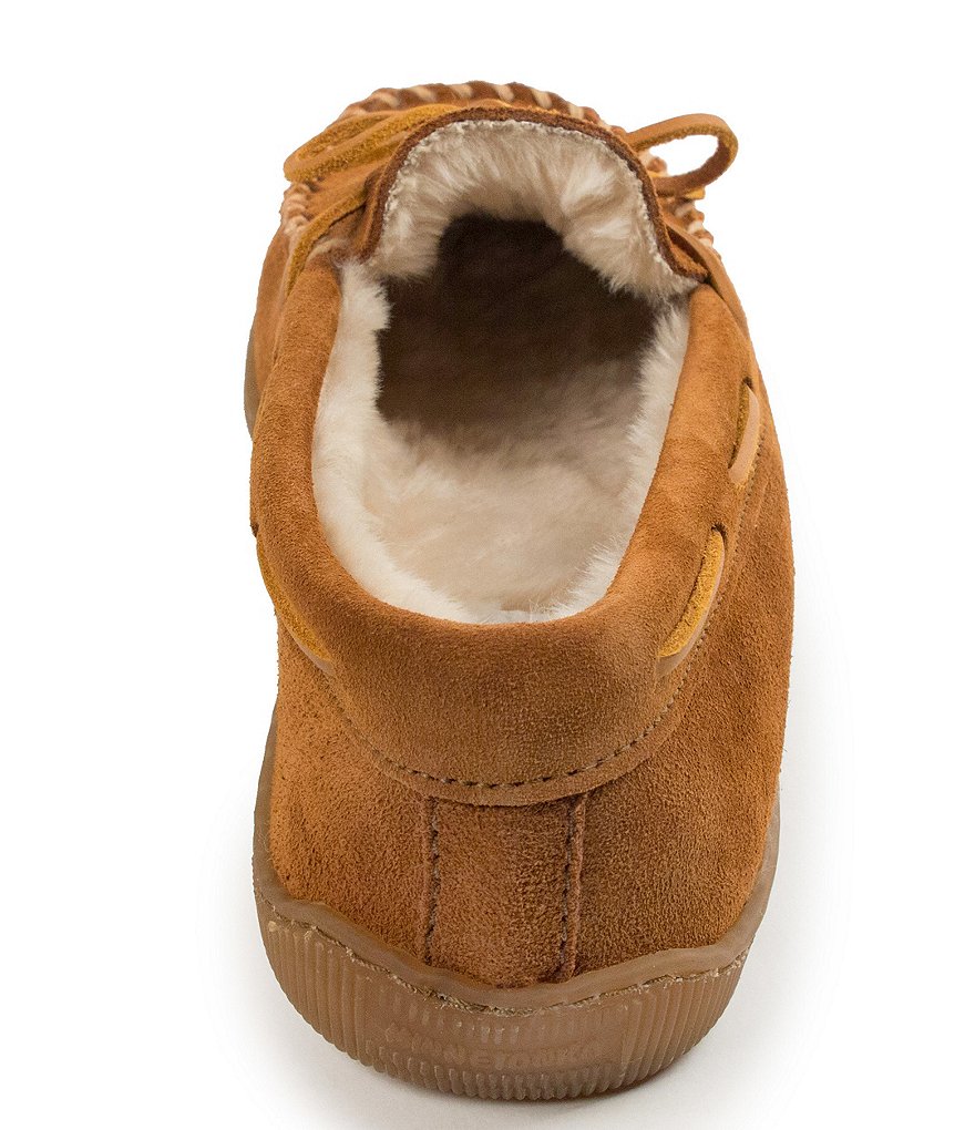 Minnetonka Men's Suede Pile Lined Hardsole Slipper