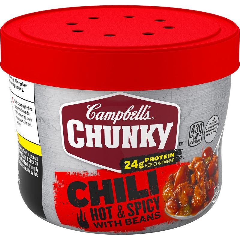 Campbell's Chunky Hot & Spicy with Bean Firehouse Chili Microwaveable Bowl 15.25oz