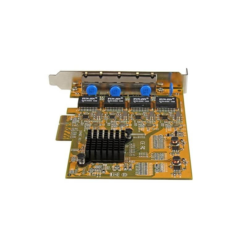 com 4 Port PCIe Network Card Low Profile RJ45 Port Realtek RTL8111G Chipset Ethernet Network Card NIC Server Adapter Network Card ST1000SPEX43Yellow
