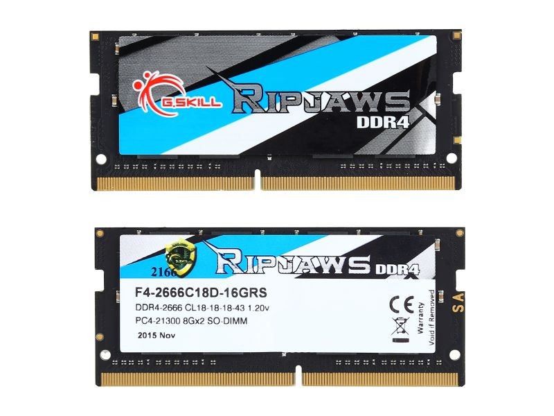 G.SKILL Ripjaws SO-DIMM 8GB 260-Pin DDR4 SO-DIMM DDR4 3200 (PC4 25600) Laptop Memory Model F4-3200C18S-8GRS