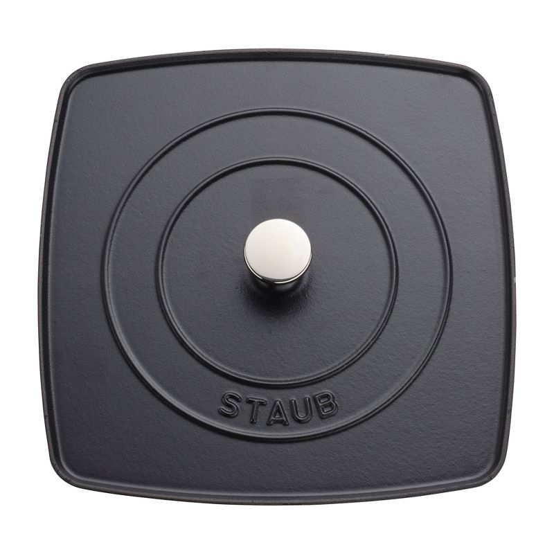 Staub Cast Iron 10.3-inch Square Grill Press - Matte Black (Fits 12-inch Grill Pan)
