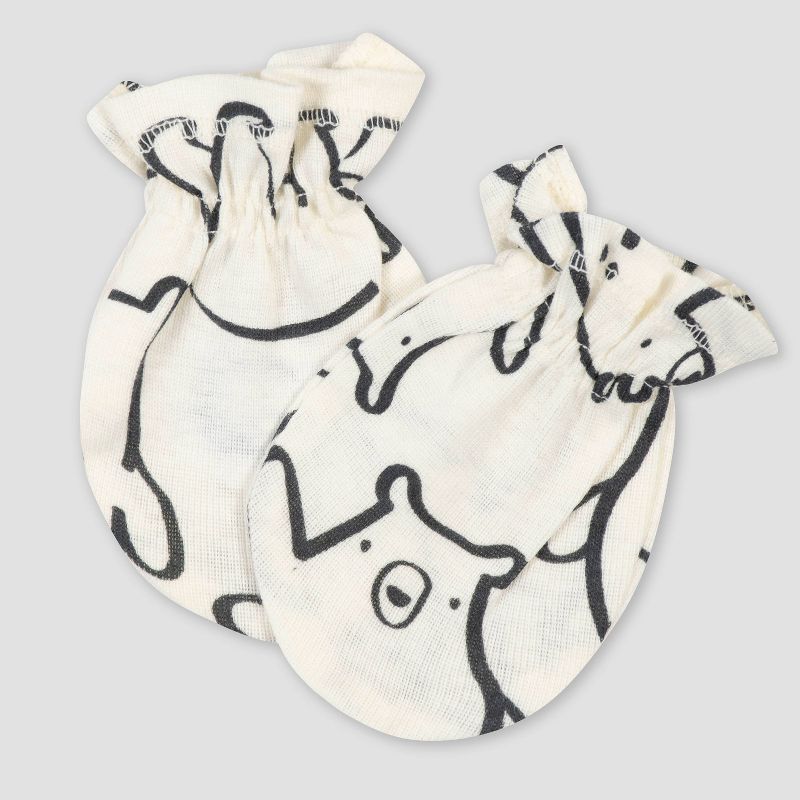 Luvable Friends Baby Cotton Scratch Mittens 4pk, Owl, One Size