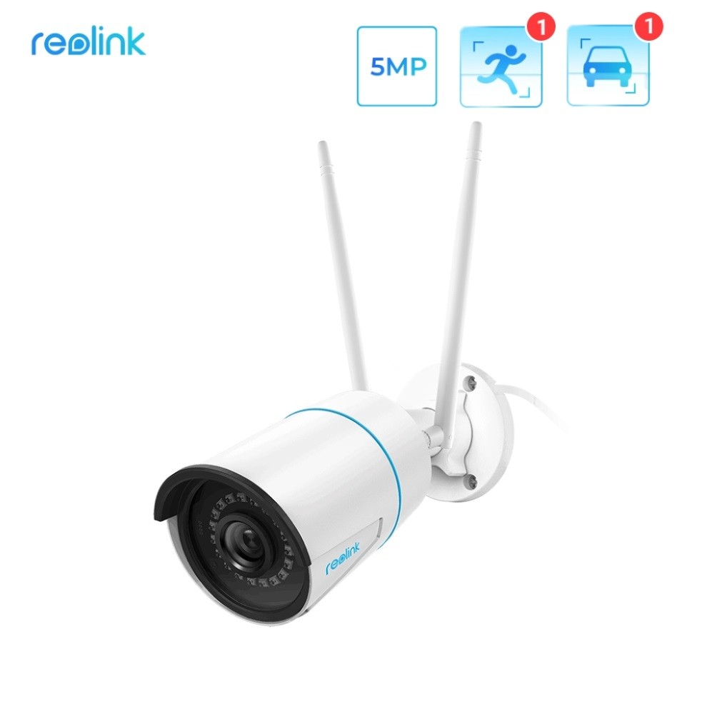 Reolink 5MP HD Smart Human/Vehicle Detection 2.4G/5Ghz WiFi Camera, work with Google Assistant, Time-Lapse, 256GB Micro SD Storage (not Included) for 24/7 Recording, RLC-510WA