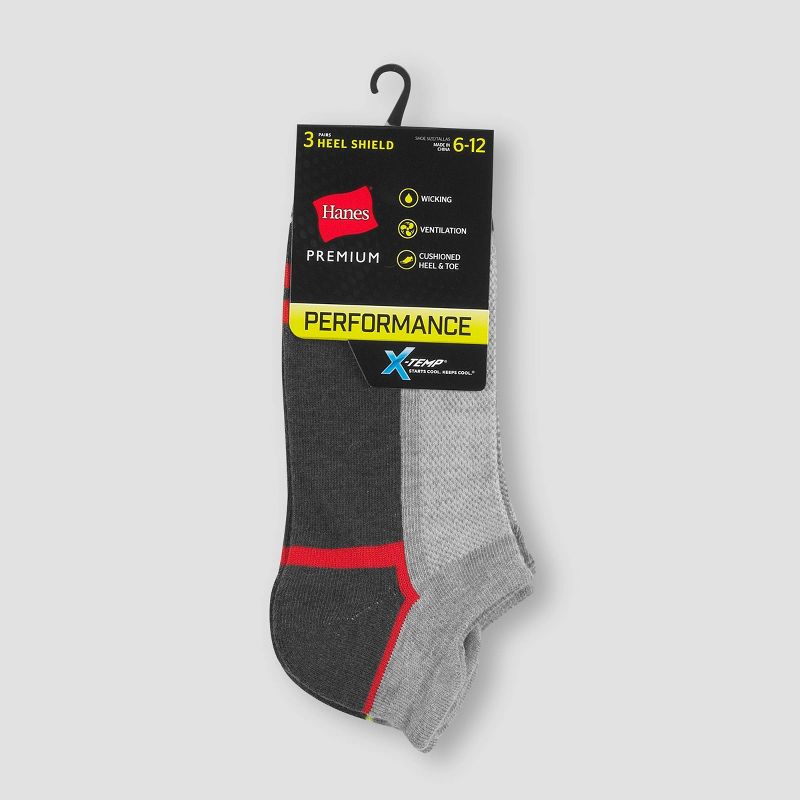 Men's Hanes Premium Performance Heel Shield Socks 3pk - Colors May Vary 6-12