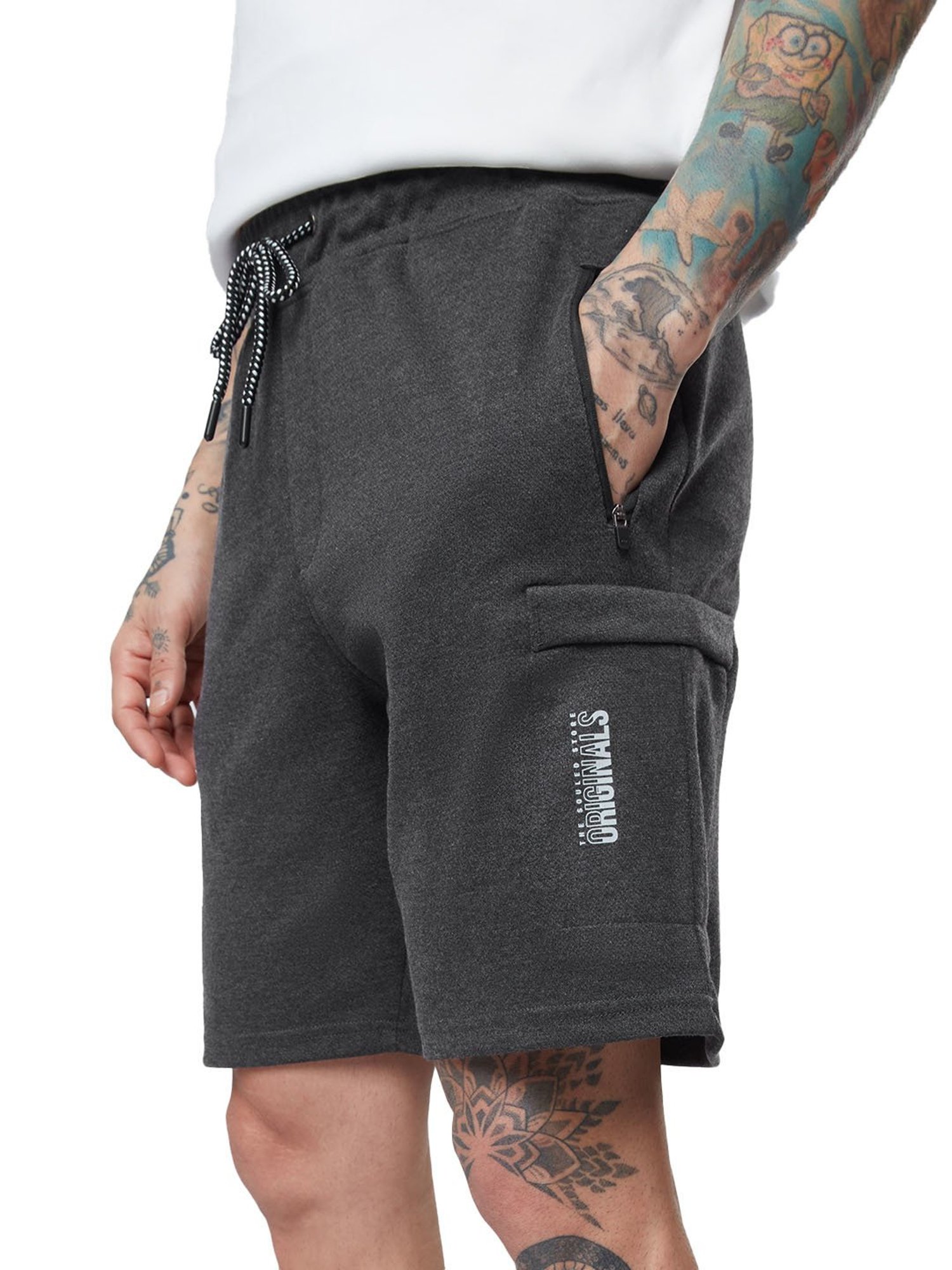 The Souled Store Grey Regular Fit Shorts