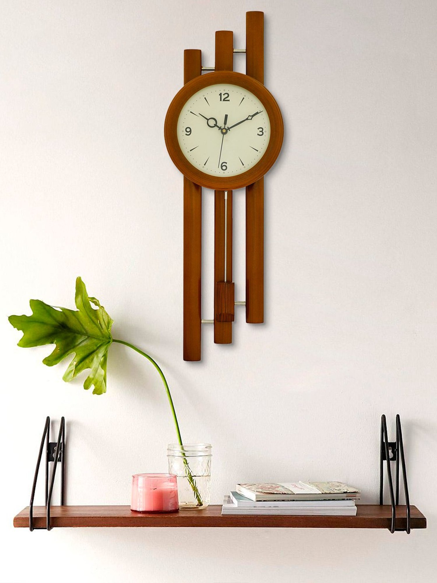 CHRONIKLE Vertical Brown Wood Wall Clock