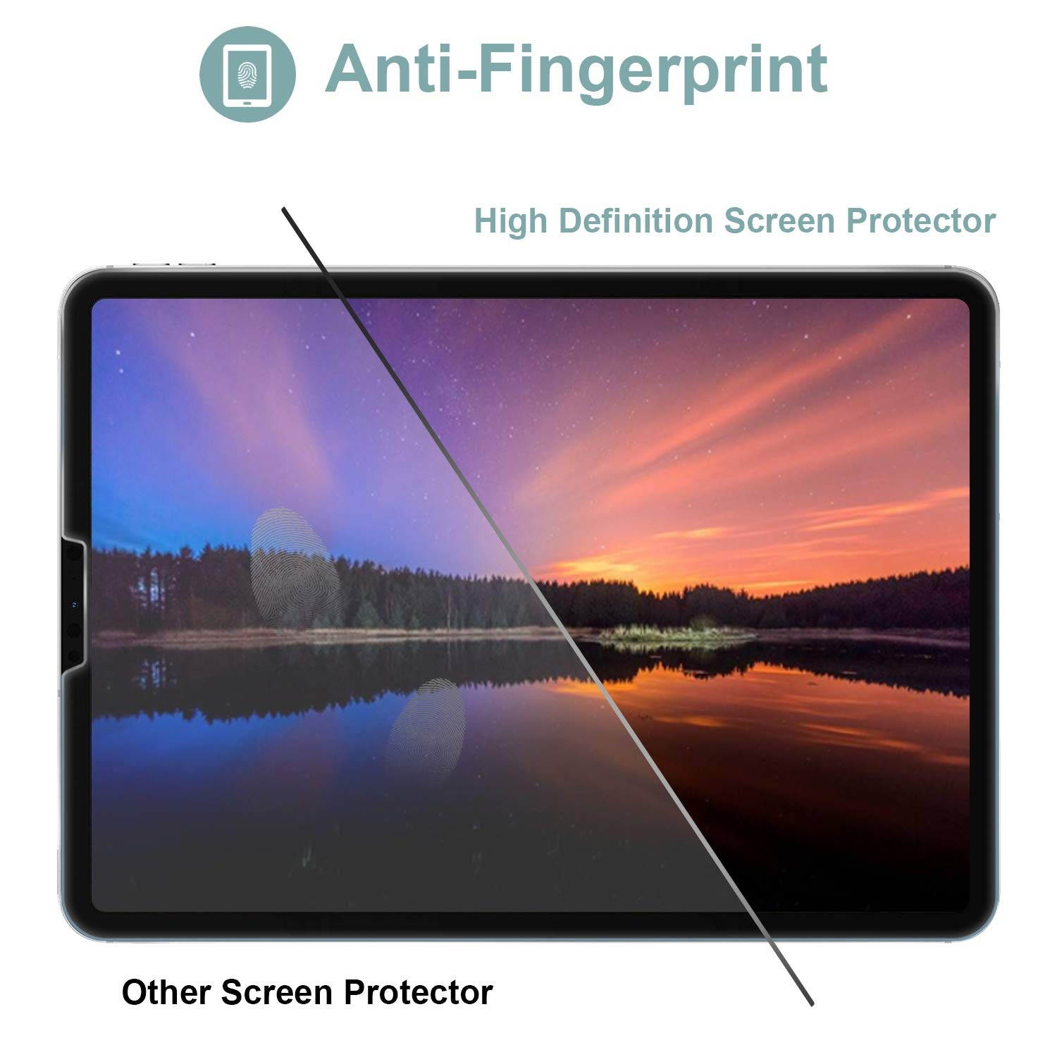 ProCase iPad Pro 12.9 Case with Tempered Glass Screen Protector 2020 2018, Slim Stand Hard Shell Protective Smart Cover for iPad Pro 12.9" 4th Gen/iPad Pro 12.9" 3rd Gen &ndash;Black