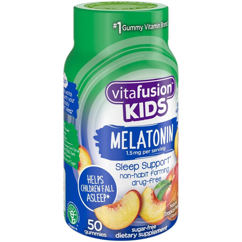 Vitafusion Kids Melatonin Dietary Supplement Gummies - Tropical Peach - 50ct