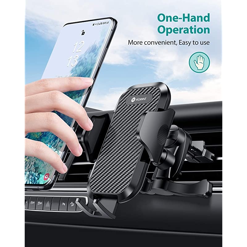 2021 Upgrade Ultra Stable Car Phone Mount Easy Clamp Universal Cell Phone Holder for Car Air Vent Car Phone Holder Mount Fit for iPhone 12 11 Pro Max Mini SE XS XR Galaxy S21 Note 20 10 etc