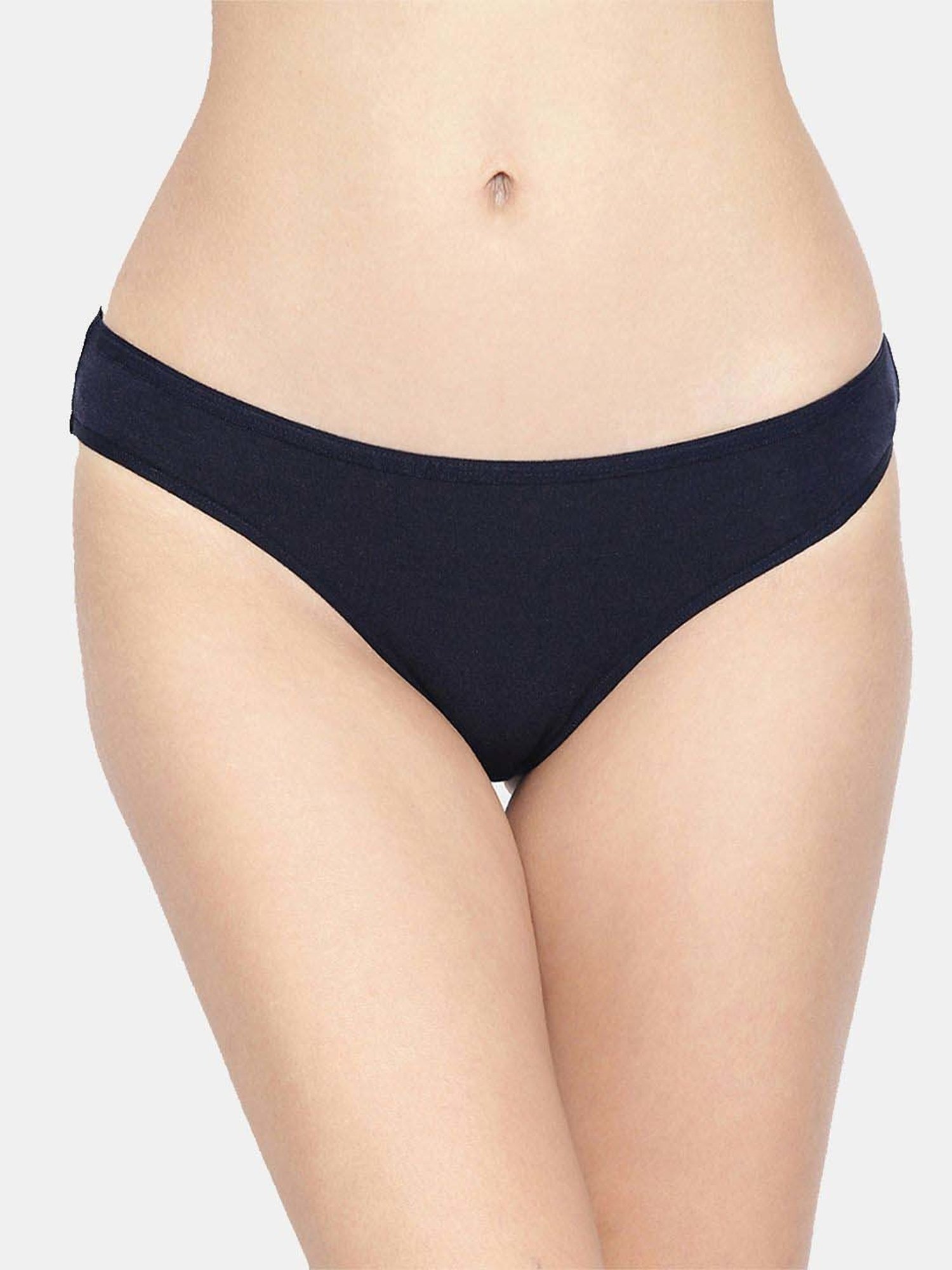Inner Sense Navy & Beige Plain Bikini Panty - Pack Of 2