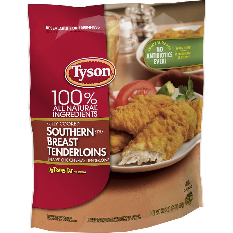 Tyson All Natural Southern Breast Tenderloins - Frozen - 25oz