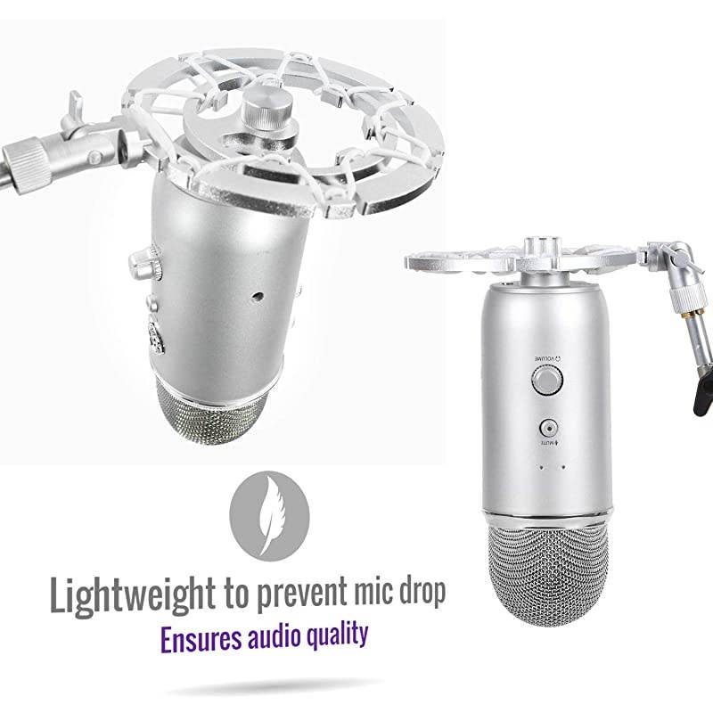 PRO Blue Yeti Shock Mount &ndash; Latest Advanced Vibration Blocking, Noise Repelling Shockmount System for Blue Yeti Original Snowball & USB Pro &ndash; Ultra-Portable Lightweight Microphone Shock Mount