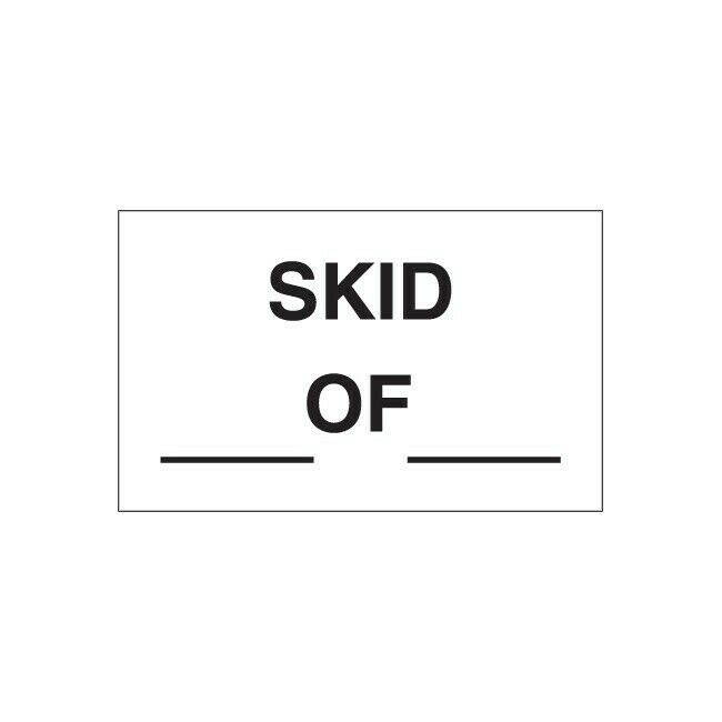 Tape Logic Labels, "Skid___ of ___", 3" x 5", Black/White, 500/Roll
