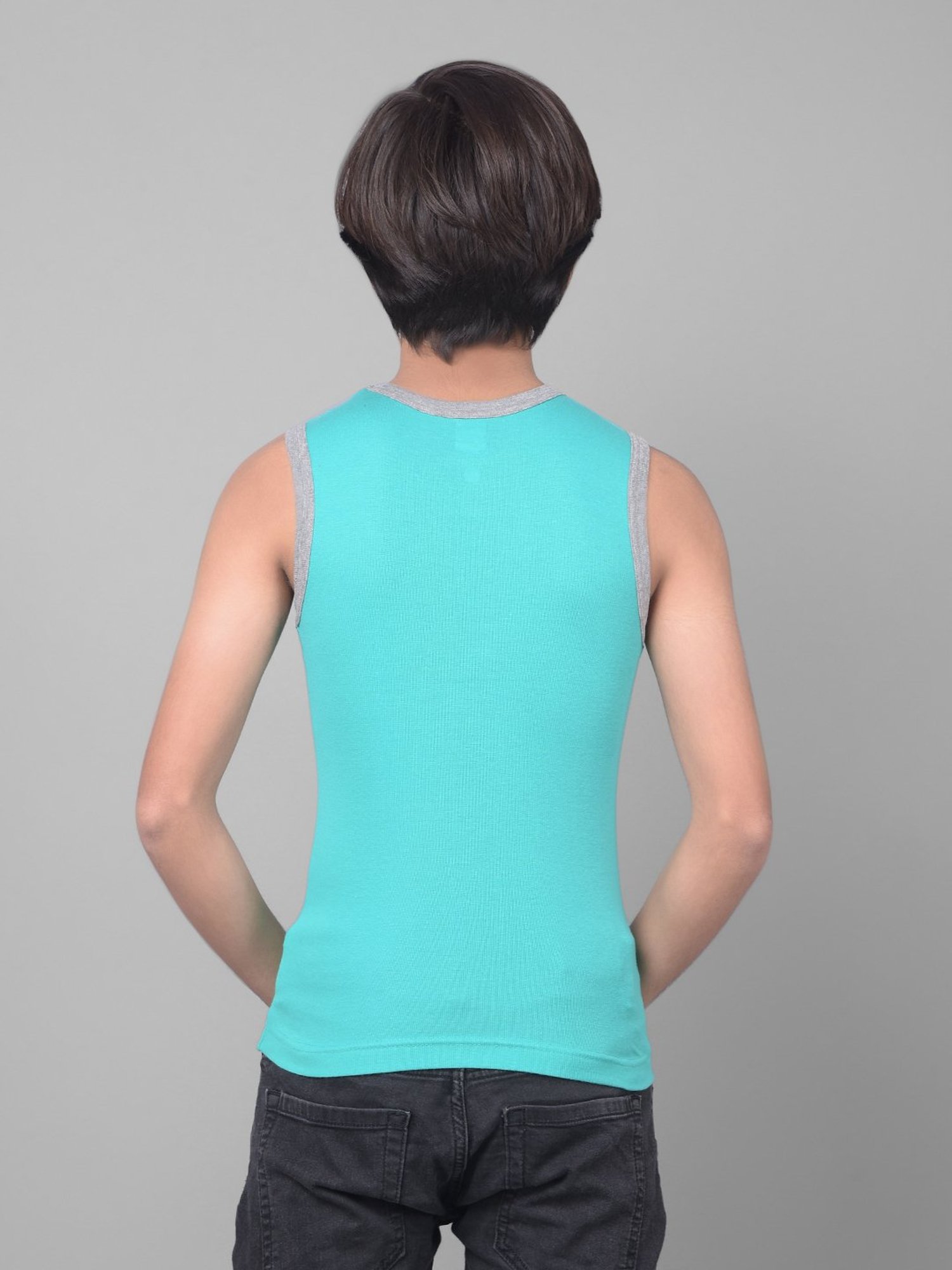 Dollar Bigboss Boys Multicolor Solid Gym Vest (Pack Of 5)