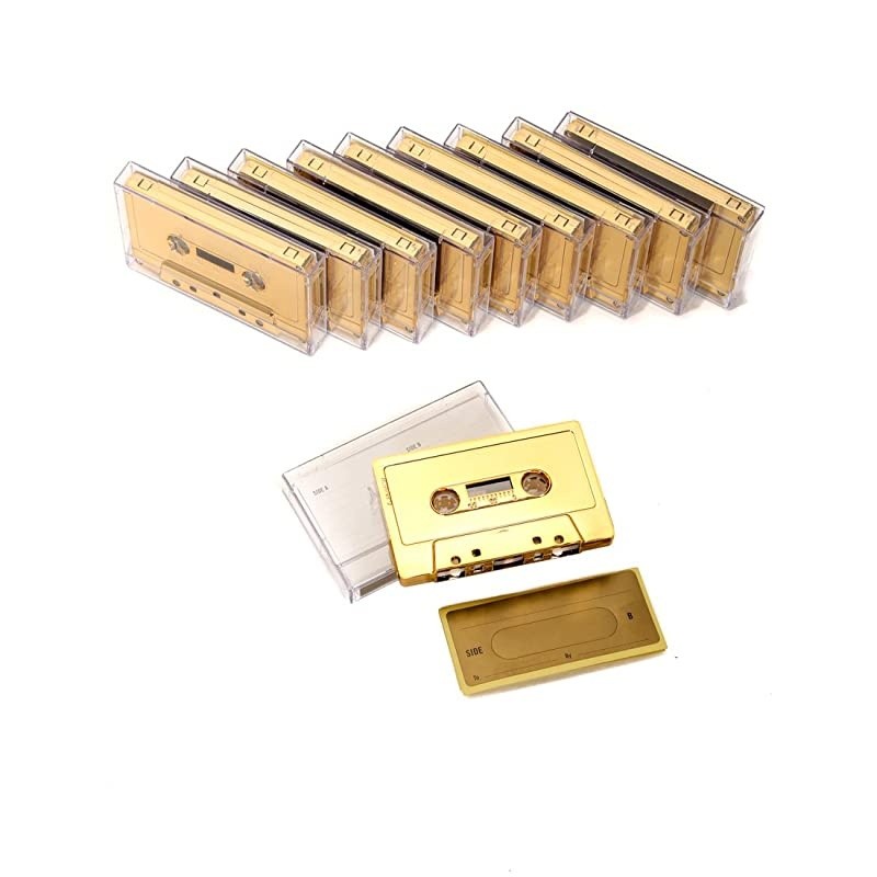 Blank Cassette Mixed Tape C60 Audio 60Min 10 Pack Gold Chrome
