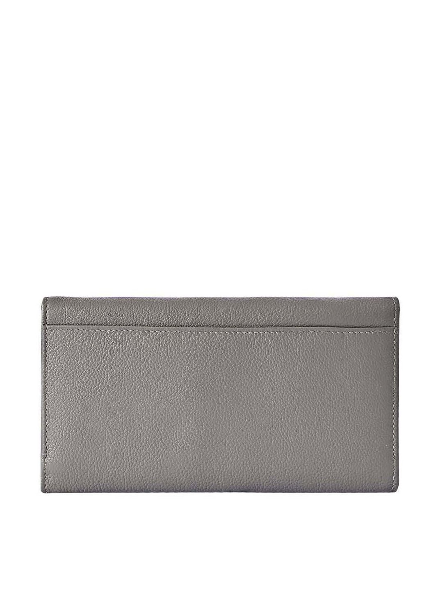 Eske Percy Grey Solid Tri-Fold Wallet for Women