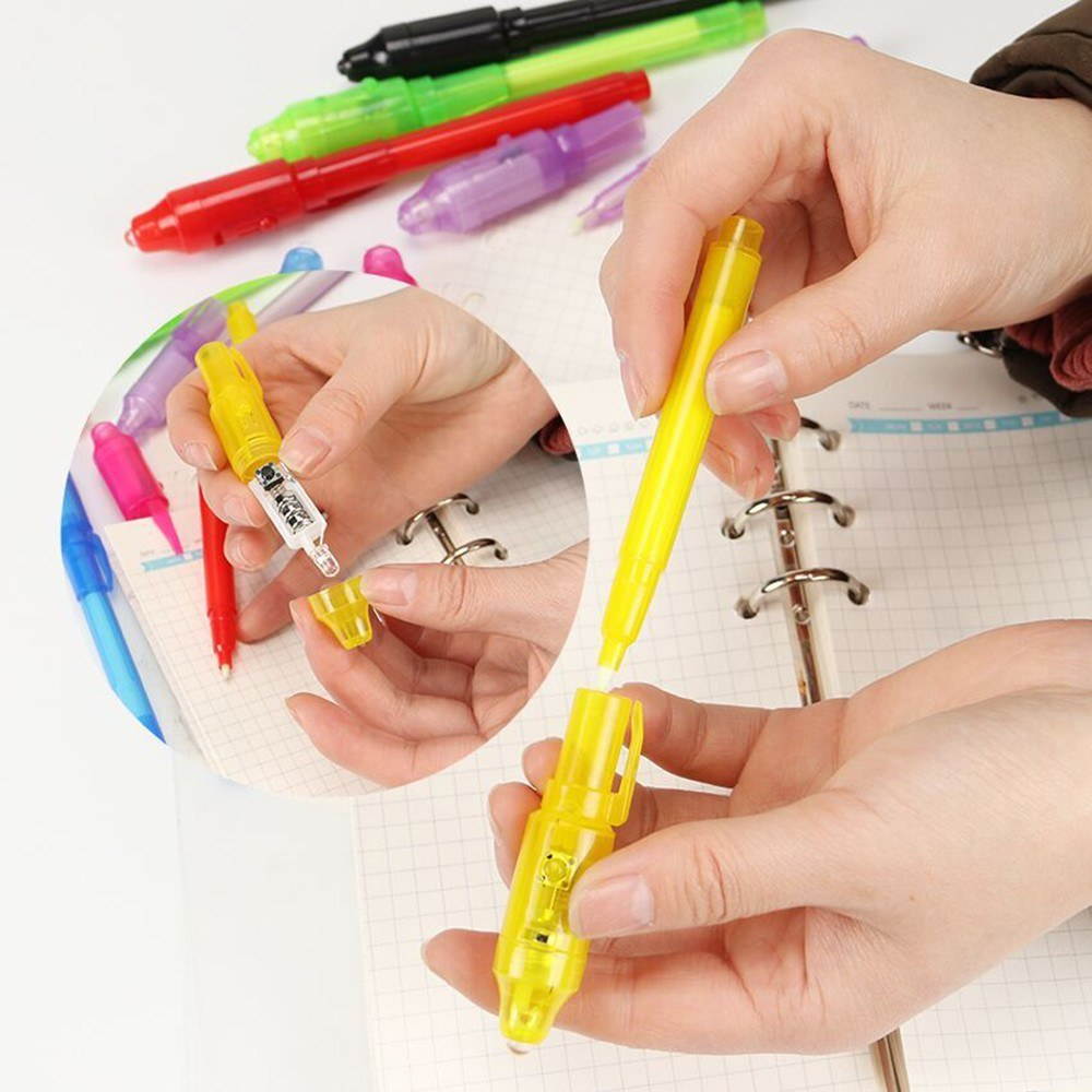 2 In 1 Multifunction Pen LED UV Money Detector Pen Invisible Ink Pen Mark Pen Stationery Supplies