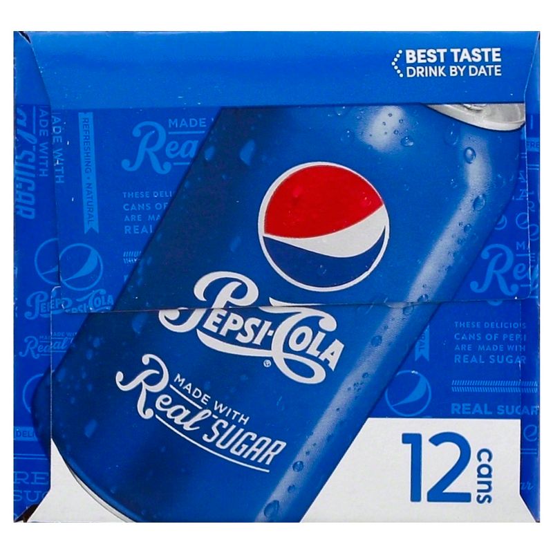 Pepsi Cola with Real Sugar- 12pk/12 fl oz Cans
