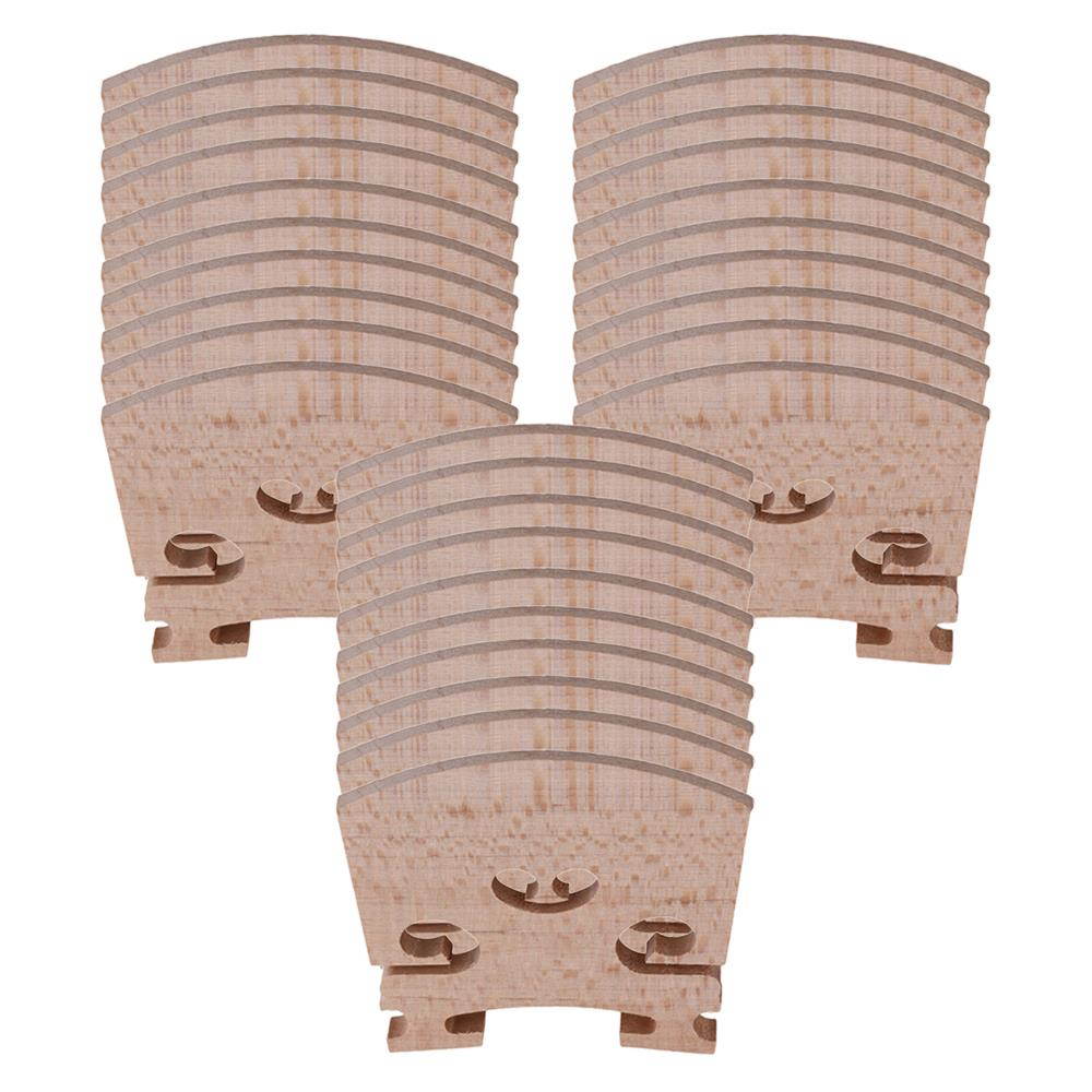 BQLZR 30 Pieces Wood Color Violin Maple Bridge for 4/4 Size Violin Fiddle Parts