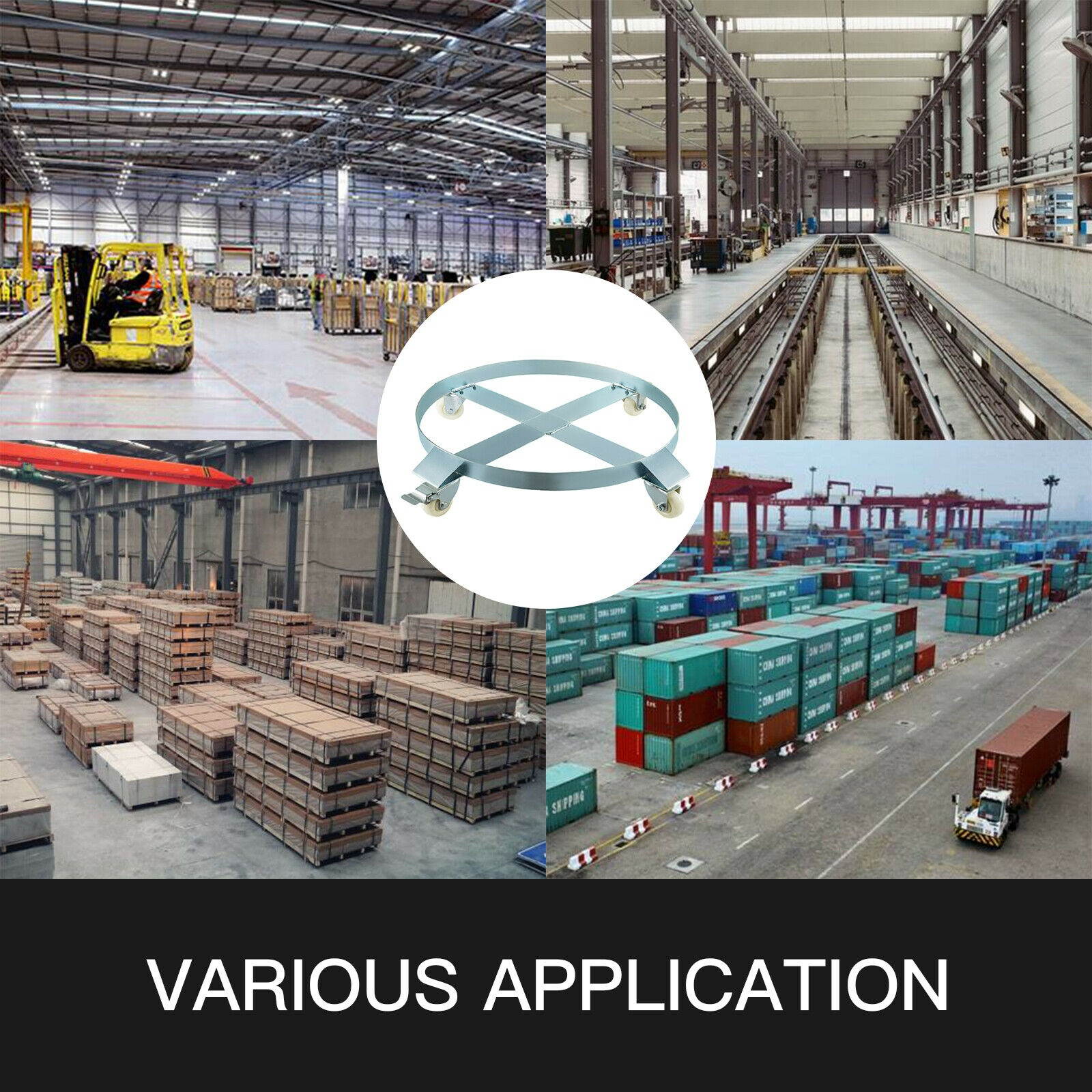 4PCS Drum Dolly 55 Gallon With 4 Caster Wheels Weld Caster Seamless