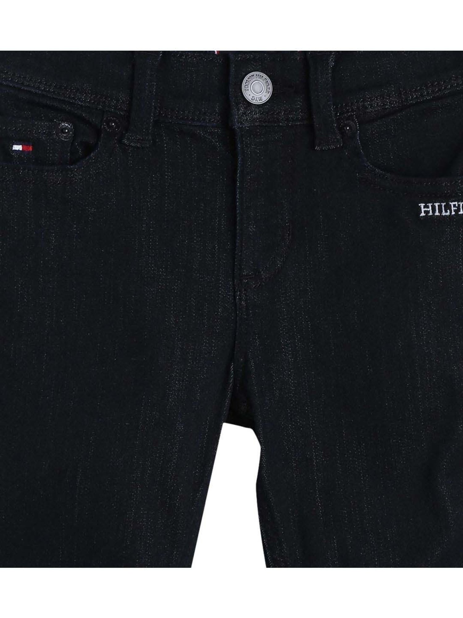 Tommy Hilfiger Boys Blue Solid Slim Fit Mid-Rise Jeans