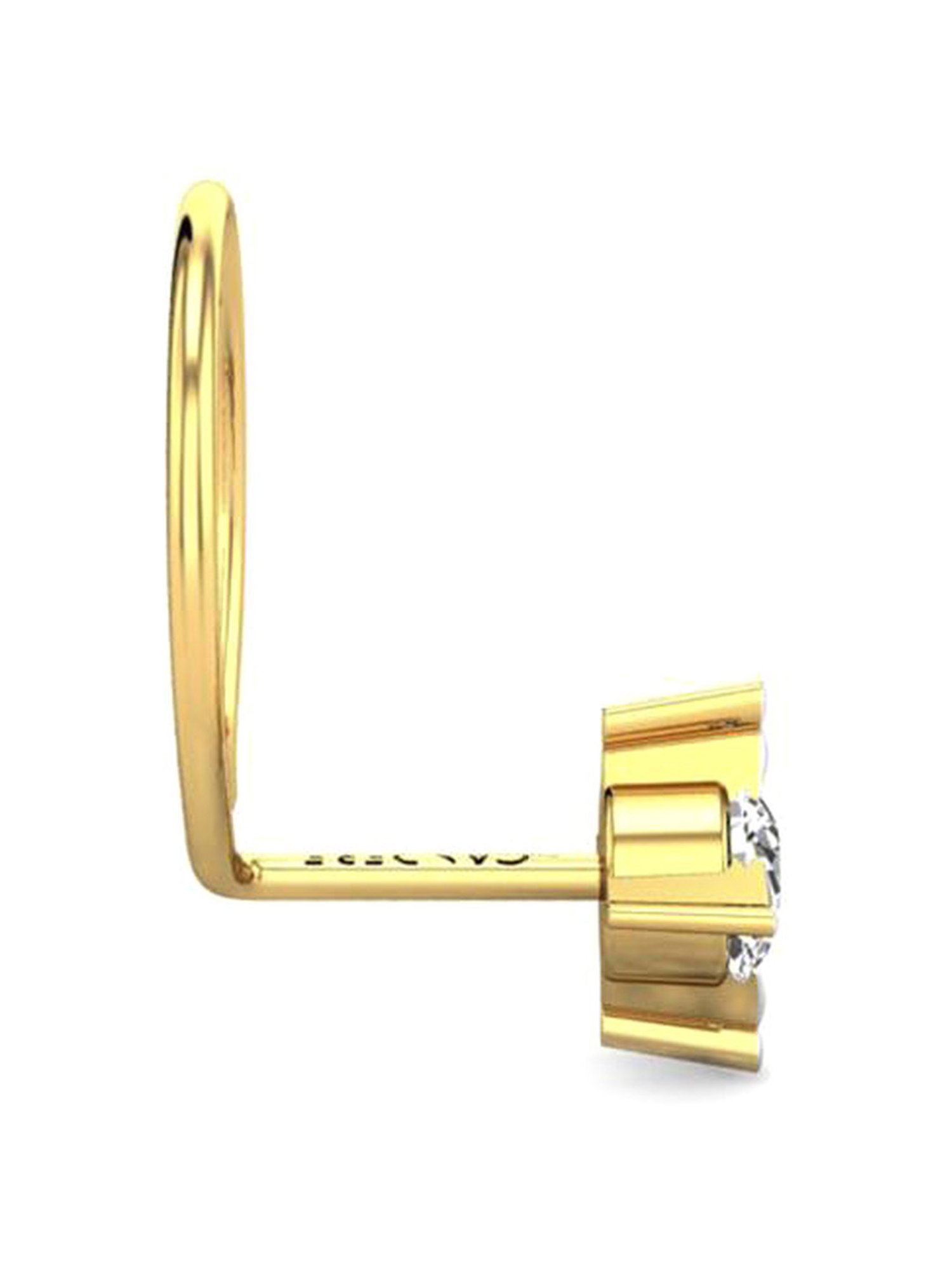 Candere by Kalyan Jewellers Upendra 18k Yellow Gold & Diamond Nosepin for Women