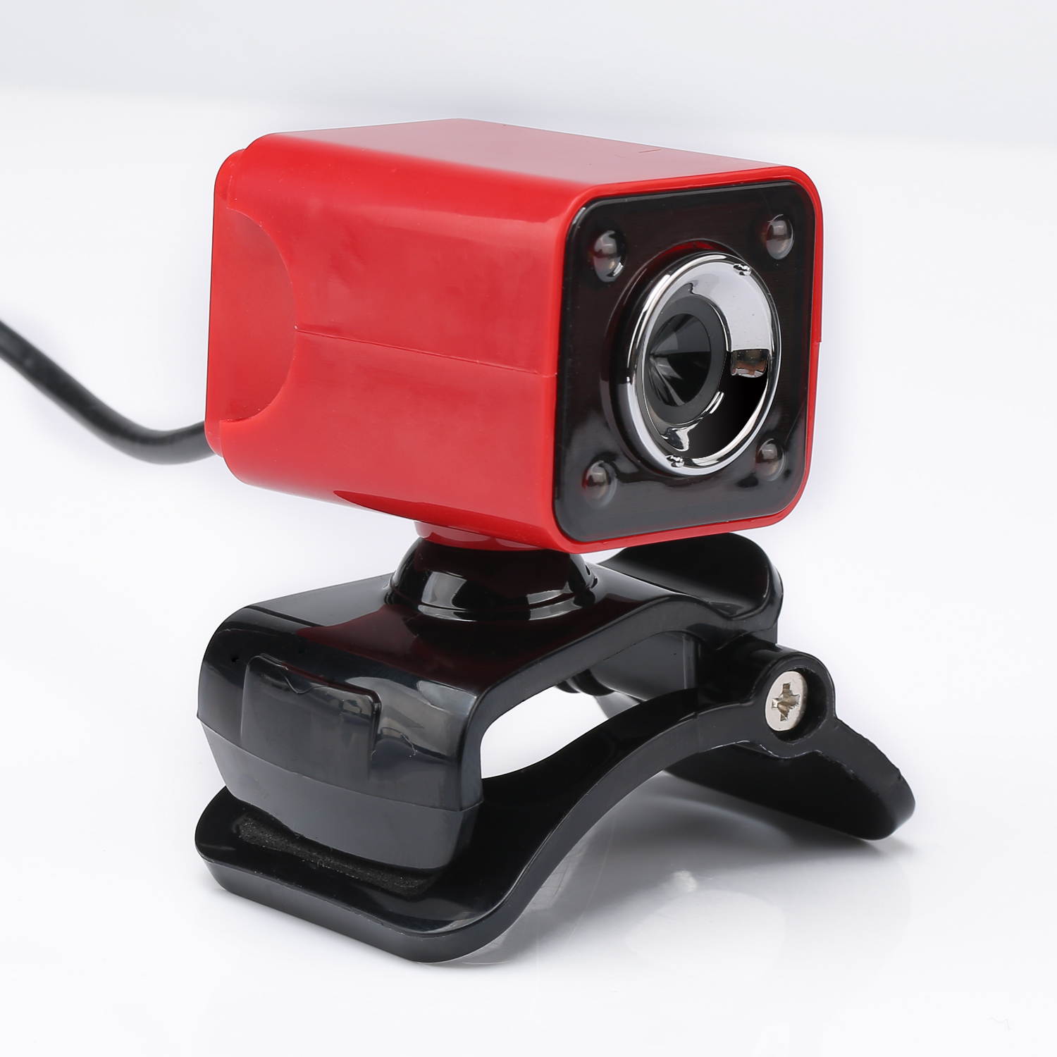 12.0M Pixels HD Night Vision Computer Camera with 10m Sound-absorbing Microphone, Webcam with 4 LED Lights, Can Rotate 360 Degrees Freely, Support Netmeeting, Live Broadcast and Skype etc. (Black)