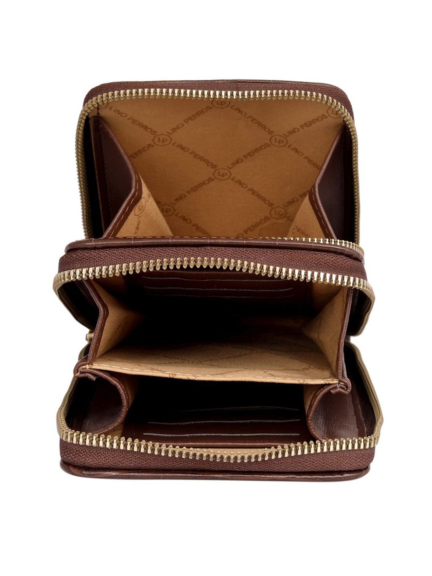 Lino Perros Brown Textured Mobile Pouch