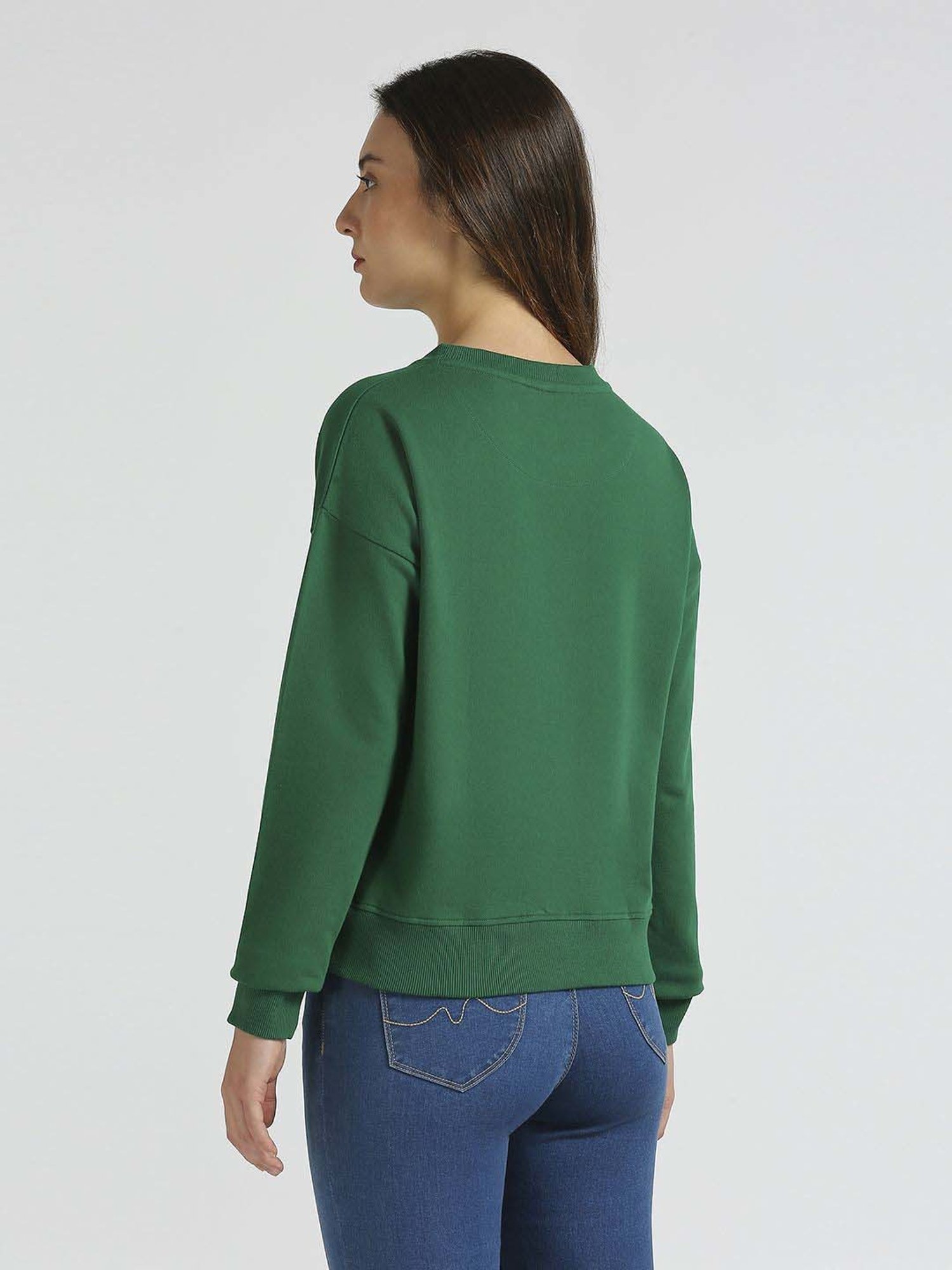 Pepe Jeans Green Cotton Printed Sweatshirt