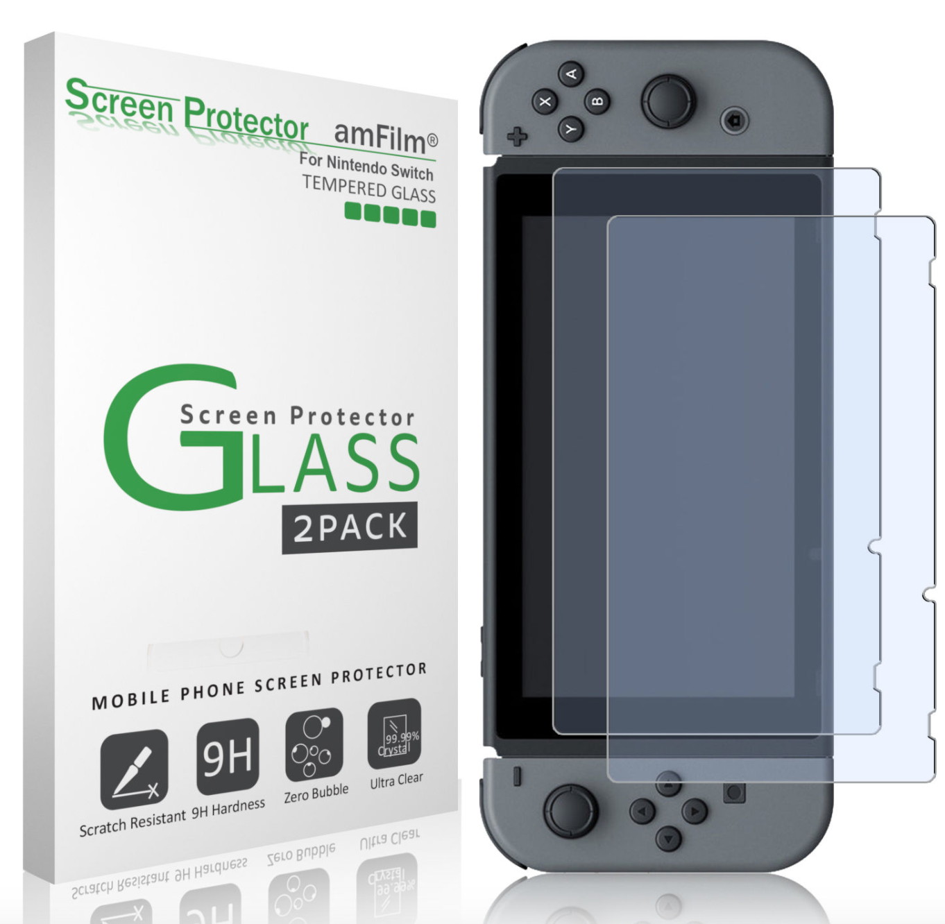 Nintendo Switch Premium Tempered Glass Screen Protector (2 Pack)
