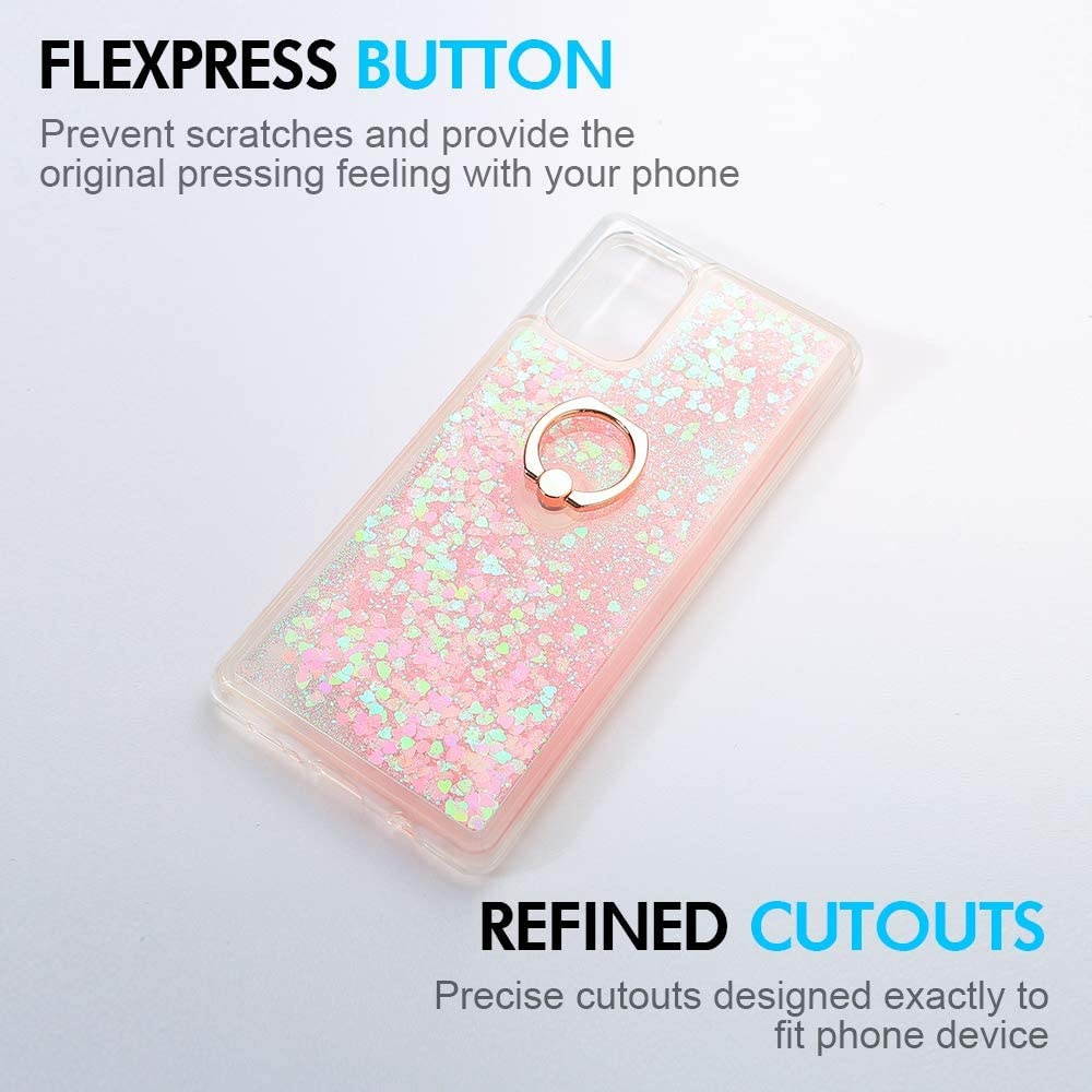 REDShield Waterfall Ring Liquid Sparkling Quicksand TPU CASE for Samsung Galaxy A71 5G - Pink/Purple