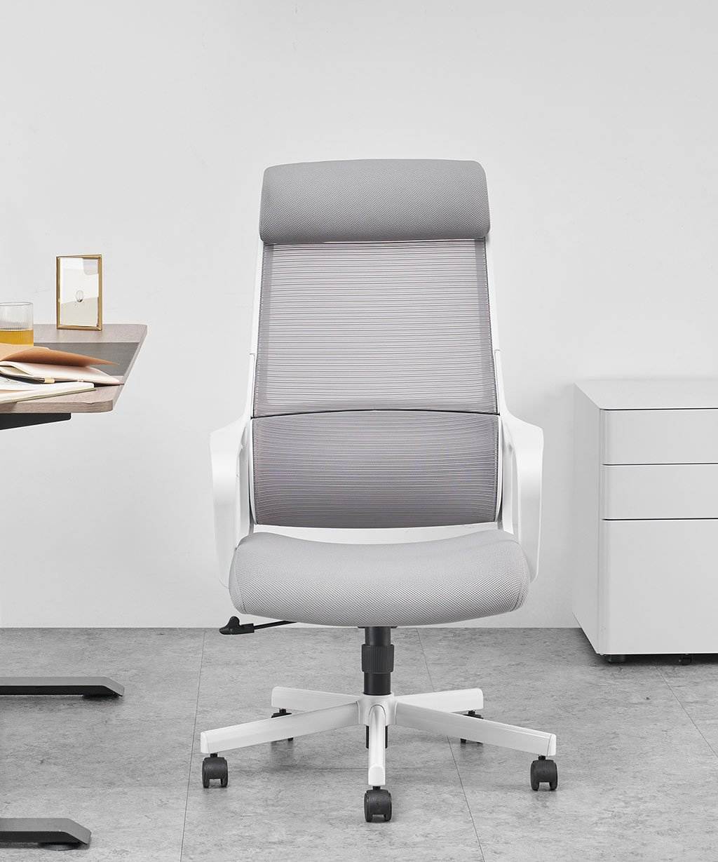 COLAMY High Back Office Chair Modern Home Swivel Computer Task Chair with Armrests Padded Headrest Ergonomic Mesh Desk Chair