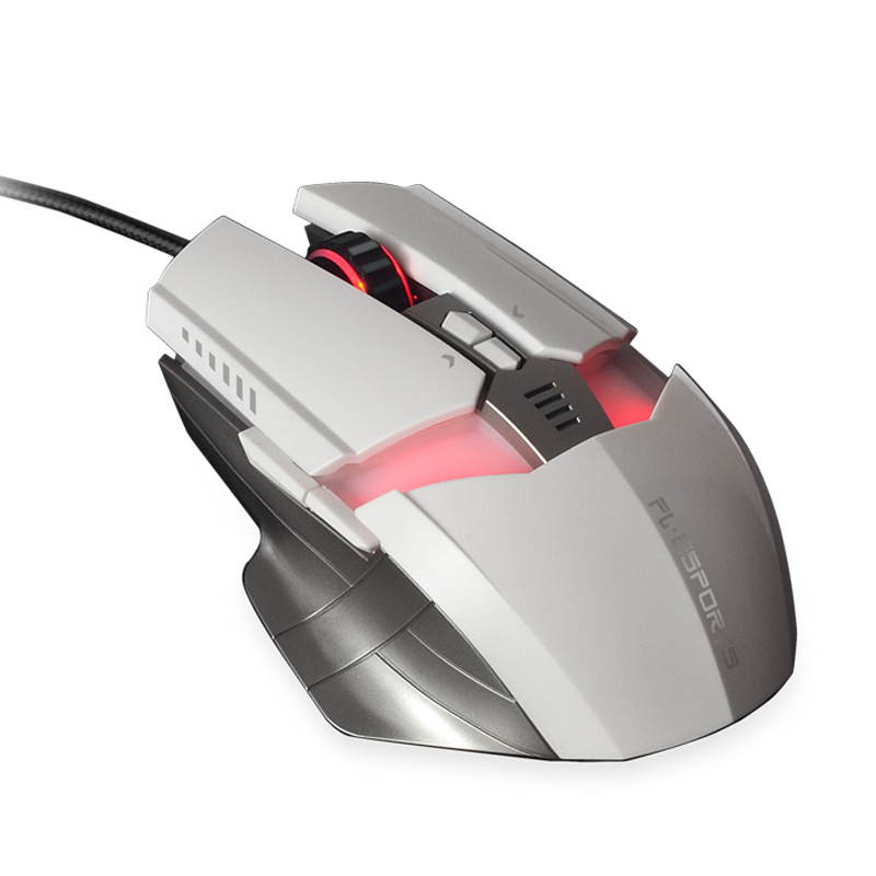 Merdia FL&middot;ESPORTS 500-2000DPI 6 Button 7 LED Colors Professional Ergonomics Wired G60 Gaming Mouse (White)