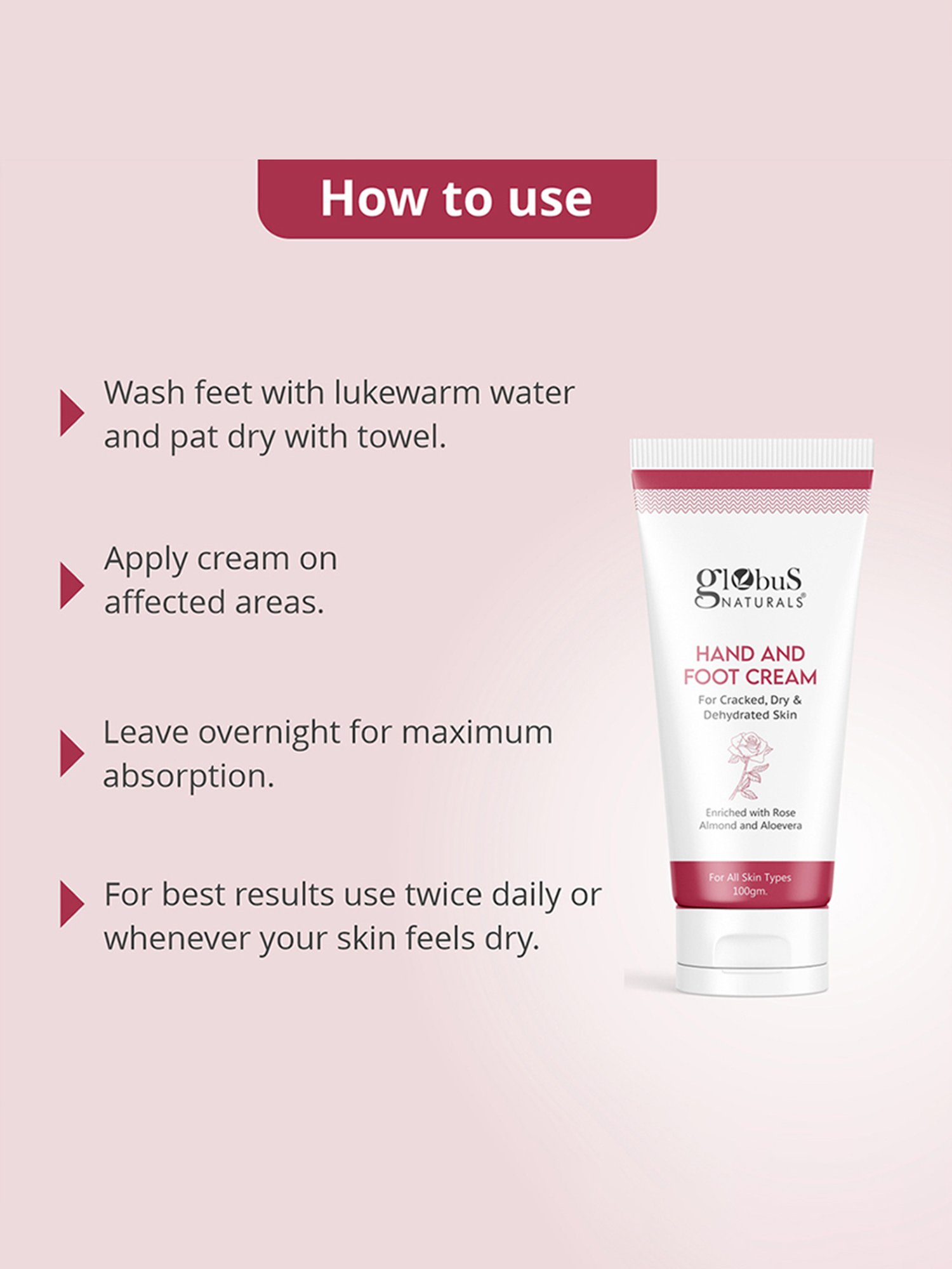 Globus Naturals Nourishing Hand and Foot Cream - Pack of 3