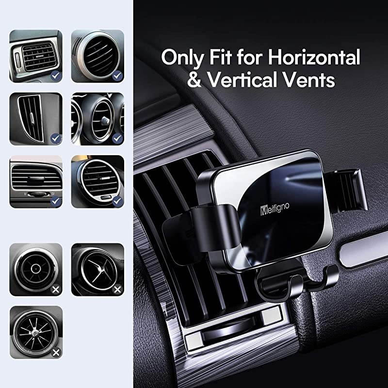 Car Phone Mount, Air Vent Car Phone Holder, Gravity Auto-Clamping Hands-Free Car Mount Compatible with iPhone SE/11 Pro Max/Xs/XR/8 Plus, Samsung Galaxy S20+ Ultra Note10 Plus & All