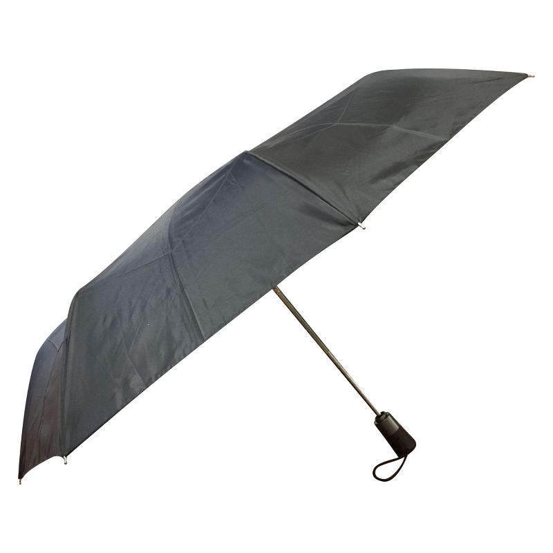 Totes Titan Automatic Open Close Windproof & Water-Resistant Foldable Compact Umbrella - Black