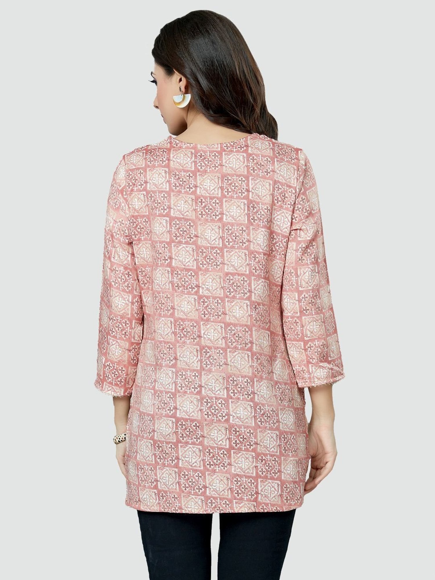 Saree Swarg Pink Printed Tunic