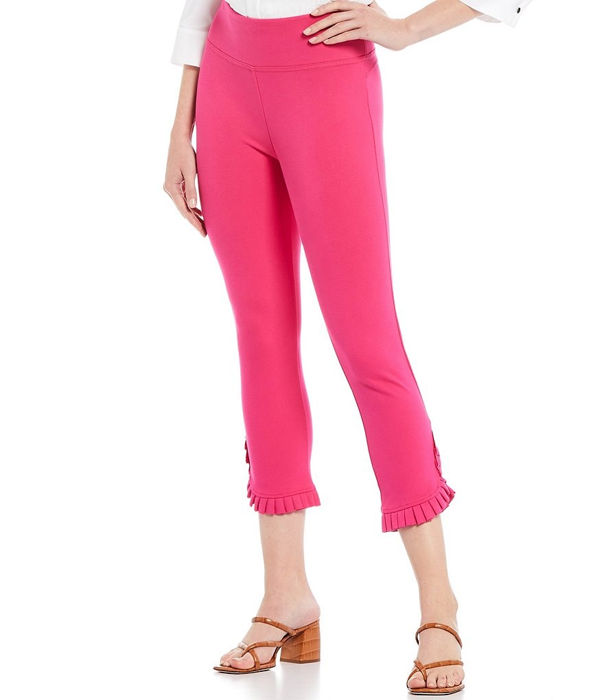 Slim Factor By Investments Ponte Ruffle Hem Capri