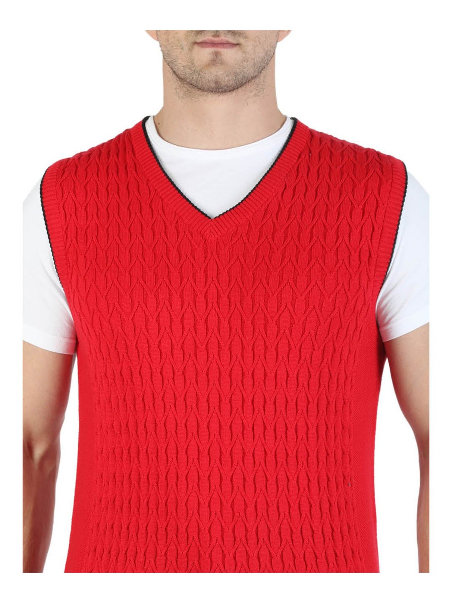 Monte Carlo Red Self Design Sweater