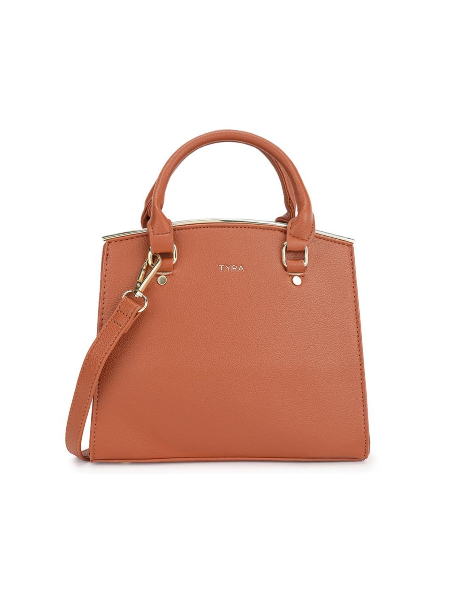 Tyra Calla Tan Solid Faux Leather Handbag