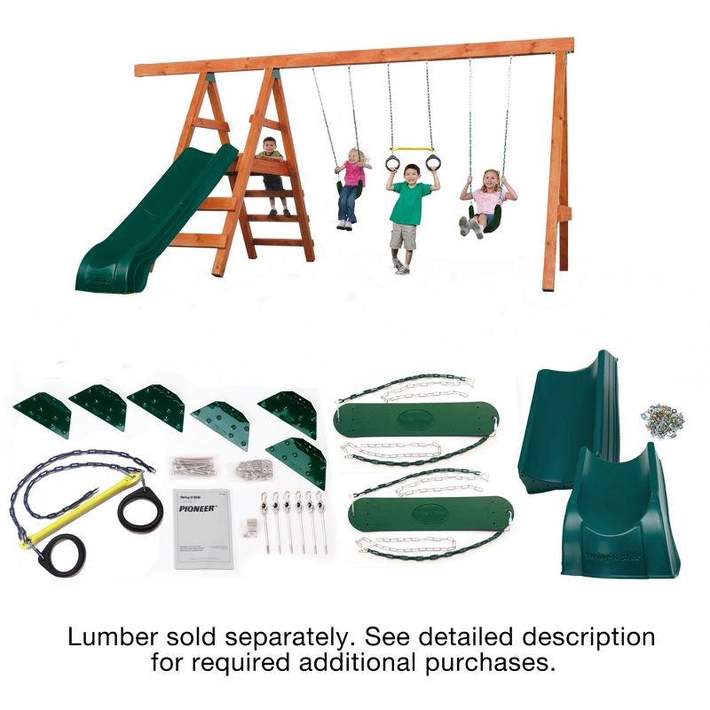 Swing-N-Slide Pioneer Deluxe DIY Swing Set Hardware Kit with Slide (lumber not included)