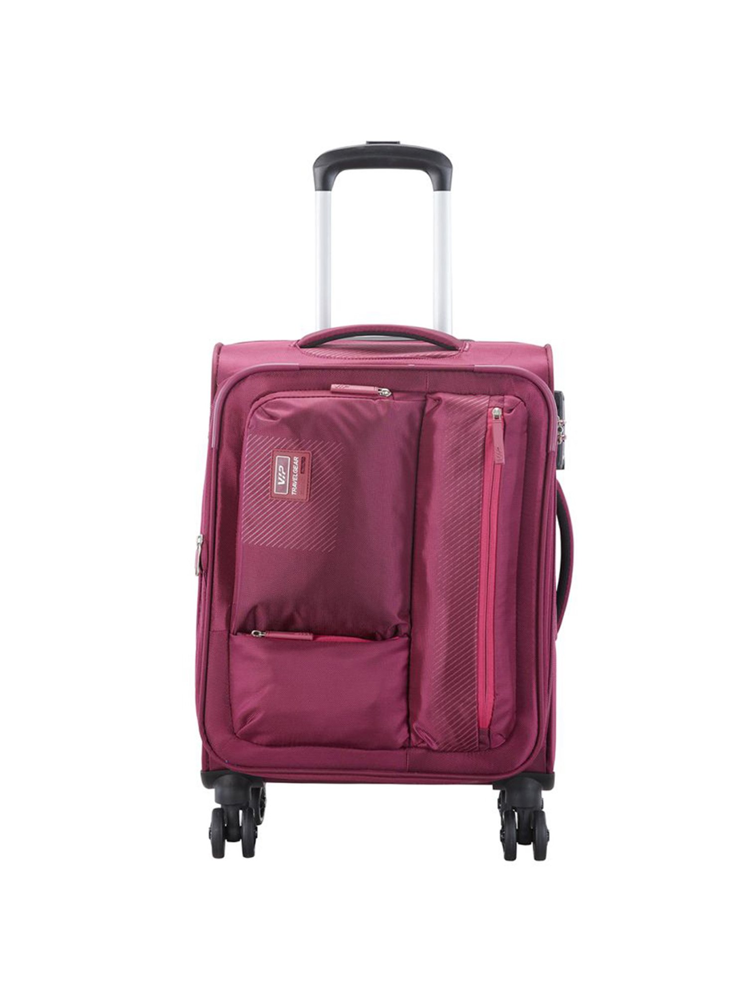 VIP Adept Red Solid Soft Cabin Trolley Bag - 24 cm