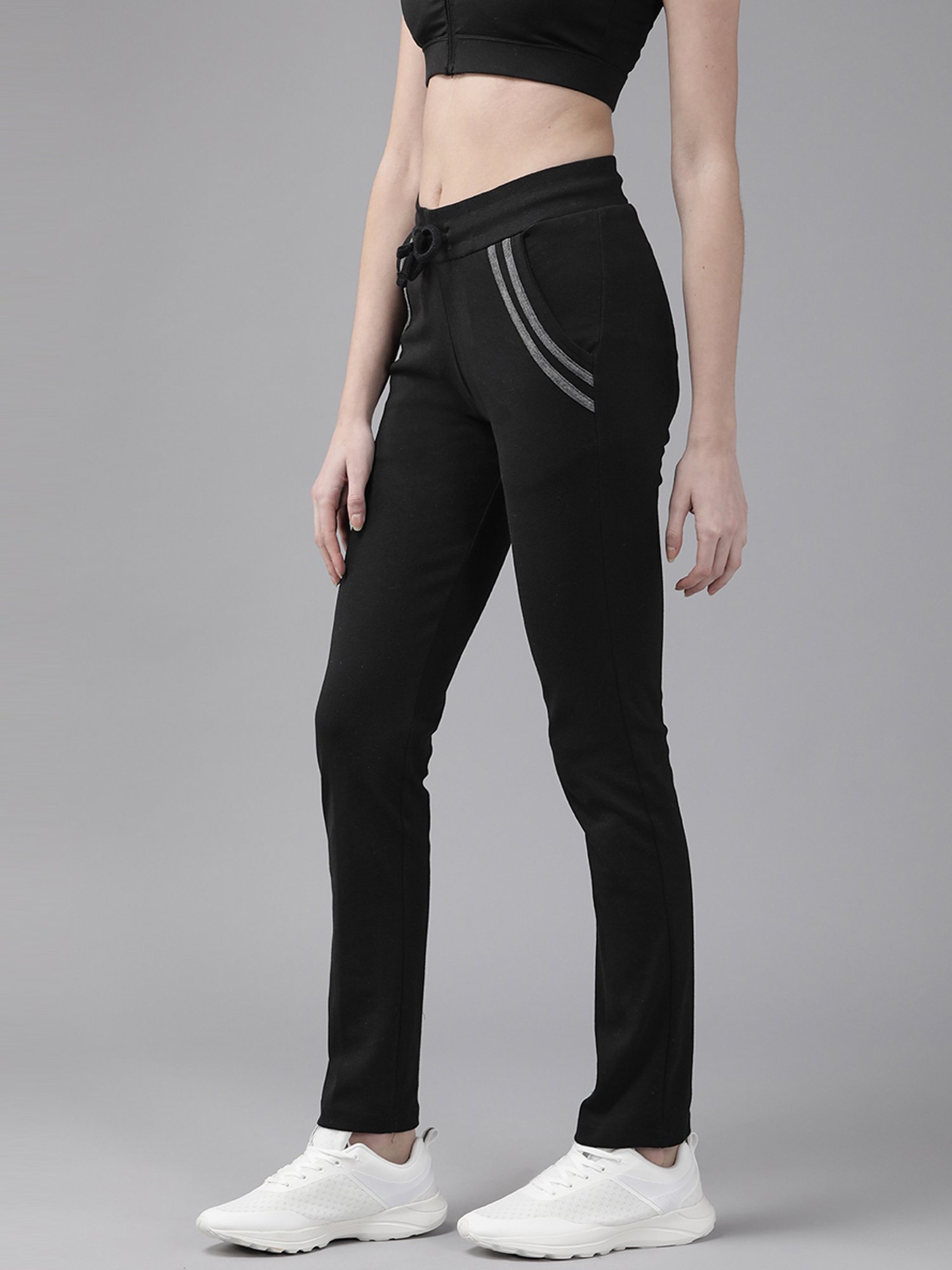 Cayman Black Mid Rise Track Pants