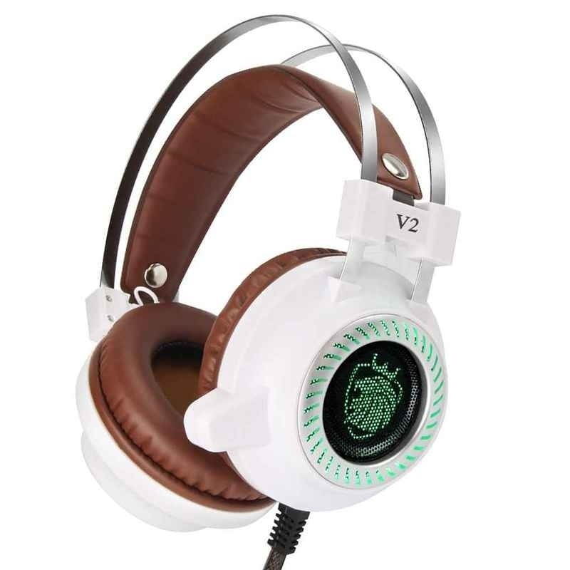 Stereo Earphone Over-ear Surround Earbud LED Light Hi-Fi Headphone with Microphone Computer Game Headset