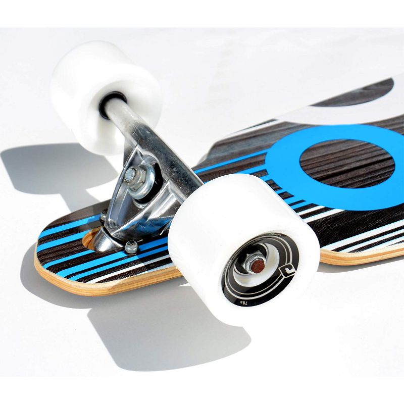 Atom 91058 Drop Through 36-Inch Long Full Maple Deck Longboard with 70x46mm Super High Rebound Urethane Wheels, Blue Woody