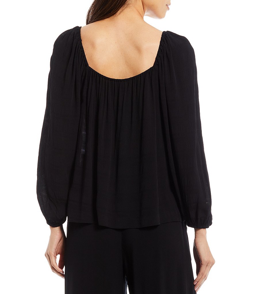 Sanctuary Square Neck Long Blouson Sleeve Sunset Top