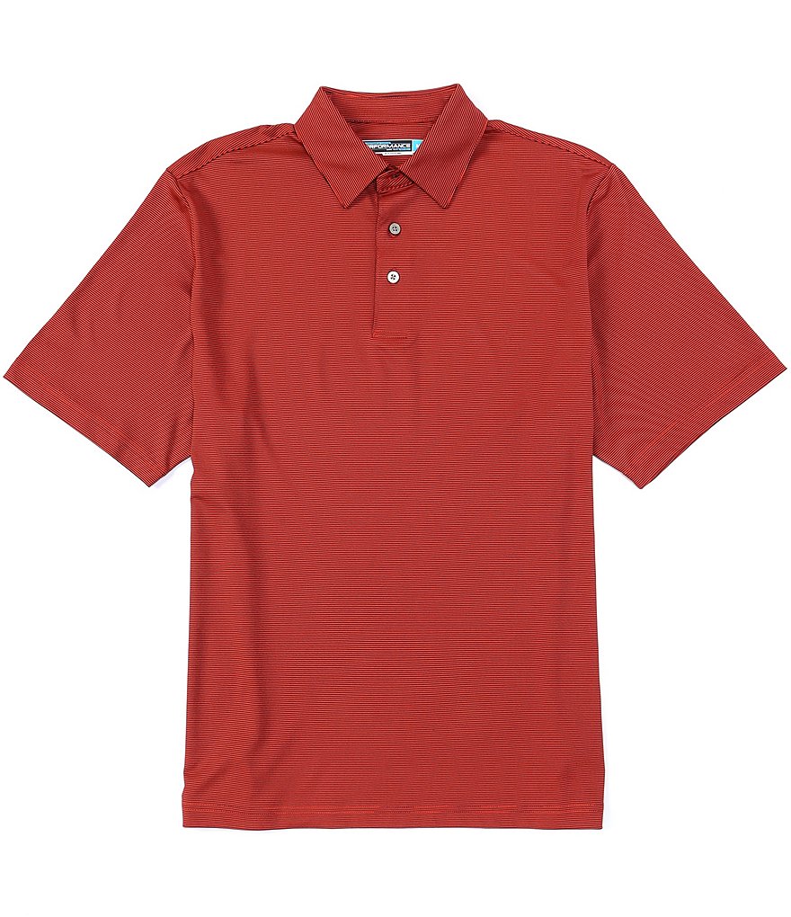 Roundtree & Yorke Big & Tall Performance Short Sleeve Stripe Polo