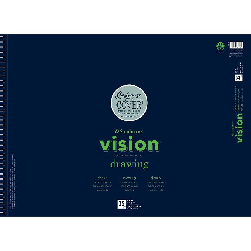 Strathmore Vision Drawing Pad, 18 x 24 Inches, 64 lb, 35 Sheets